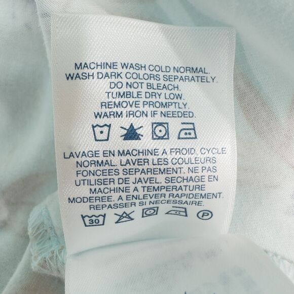 Lands End Cap Sleeve Twist Front Flare Dress Womens Medium Floral Aqua Blue - Picture 15 of 16